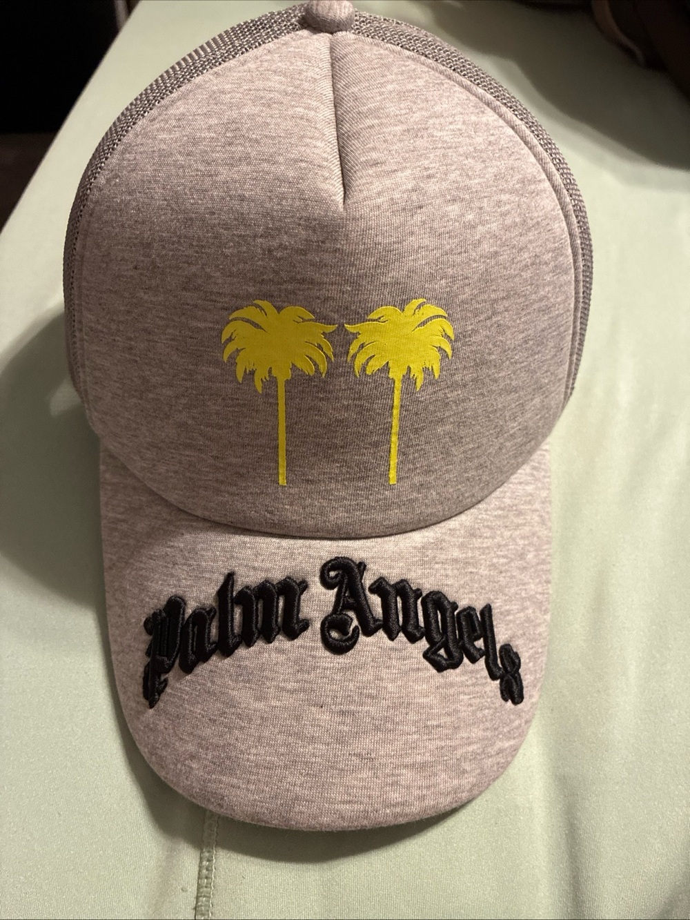 Palm angels mens grey melange trucker hat